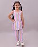 Little Ginnie Cotton Woven Sleeveless Striped Coordinating Top & Pant Set- Multi Colour