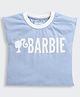 Barbie by Tiny Girl Cotton Woven Sleeveless Text Printed Tee - Powder Blue