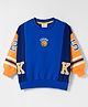 Kookie Kids Premium Heavy Gauge Terry Knit Full Sleeves Sweatshirt With Basketball Patch - Blue