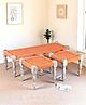 Ikiriya Hamilton Sheesham Wood Vintage 3 1 1 Seater Maachi Bench / Charpai / Khatiya / Rajasthani Traditional Settees / Recamiers with 2 Stools in Orange Rope Canning