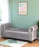 Ikiriya Queens Sheesham Wood Accent 2 Seater Couch / Bench with Storage in Iron Grey Velvet