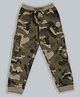 Plum Tree Cotton Knit Camouflage Printed Cargo Pocket Jogger Pants - Olive Green