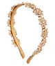 CHOKO Floral Applique Detailed Beads & Stones Embellished Hair Band - Gold & White