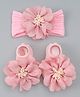 Bonfino Headband With Booties & Floral Applique Detailing - Pink