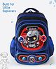 Babyhug Robot Kids School Backpack, 24L - Blue| Lightweight School Bag for Girls & Boys| Adjustable Strap & Spacious Compartments| 2 Compartments & 2 Bottle Pouches| Water Resistant