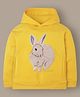 Cherry Crumble By Nitt Hyman Knit Full Sleeves Rabbit Fur Detailed Unisex Winter Hoodie - Mustard
