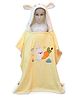 The little lookers Microfiber Knit Bunny Patch & Ear Applique Detailed Hooded Poncho Bath Towel - Yellow