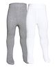 The little lookers Cotton Knit Pack Of 2 Solid Stockings - White & Grey
