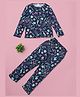 RAINE AND JAINE Cotton Knit Full Sleeves Marine Animals Printed Coordinating Night Suit Set - Navy Blue
