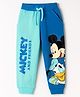 Babyhug Disney Terry Knit Track Pant with Mickey & Friends Graphic -  Light Blue & Blue