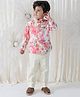 Tiber Taber 100% Cotton Woven Full Sleeves Floral Printed Kurta Pant Set - Cream