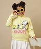 Kidsville Knit Full Sleeves Peanuts Featuring Snoopy & Woodstock Printed Light Winter Sweatshirt - Yellow