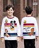 Pine Kids Disney Single Jersey Kit Full Sleeves T-Shirt with Mickey & Friends Front & Back Graphic - White