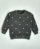 Kiwi Cotton Fleece Full Sleeves Star Printed Light Winter Sweatshirt - Grey
