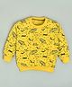 Hrit Cotton Fleece Full Sleeves Space Theme Printed Light Winter Sweatshirt - Yellow
