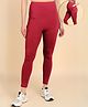 Zelena 95% Cotton 5% Elastane Solid Pre & Post Pregnancy Maternity Leggings - Deep Red
