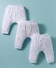 Zero Fleece Knit Full Length Fleece Pants with Teddy Stationery & Balloon Print Pack of 3 - White