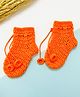 Little Peas Handmade Crochet Designed Socks - Orange