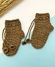 Little Peas Handmade Crochet Designed Socks - Brown