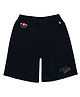 Pranava Organic Cotton Woven Fun Ride Text Embroidered Shorts - Black