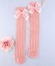 KIDLINGSS Bow Applique Detailed Ribbed Socks - Light Pink