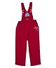 Pranava Organic Cotton Woven Sleeveless Baby Bear Patch Detailed Breathable Eco Friendly Dungaree - Red