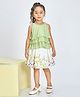 Peppermint Woven Sleeveless Textured Layered Top With Skirt Set - Green