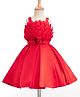 Blabber Sleeveless Floral Applique Detailed Knee Length Dress - Red