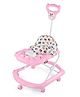 BabyGo Tintin Baby Walker for 6-24 Months, Baby Walker with Push Handle & Activity Tray  Foldable Adjustable Height Infant Walker with Wheels, Music,Toy Bar and Comfotable Seat (Pink)