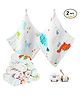 BabyGo Baby Muslin Washcloths 100% Cotton Face Towels 30X 30Cm Pack of 2