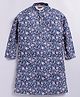 Tabard Cotton Knit Full Sleeves Floral Printed Kurta - Blue