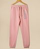 ALAN JONES Cotton Blend Knit Be Yourself Text Printed Joggers - Pink