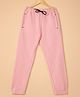 ALAN JONES Cotton Blend Knit Solid Joggers - Pink