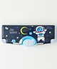 Astronaut Theme Magnetic Pencil Box with Multiple Compartments & Time Table Card with Wipe & Clean Note Section with Marker Scissors & Sharpener - Blue