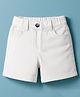Kookie Kids Cotton Lycra Denim Solid Colour Shorts - White