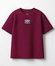US Polo Assn Cotton Knit Half Sleeves Textured T-Shirt With Brand Logo Badge - Maroon