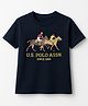 US Polo Assn Cotton Knit Half Sleeves T-Shirt With Brand Logo Print - Navy Blue