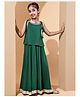 BaawRi Viscose Knit Sleeveless Gota Lace Embellished Top & Lehenga Set - Green