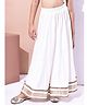 BaawRi Cotton Knit Lace Detailed Palazzo - Off White