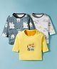 Kidi Wav Pack Of 3 Full Sleeves Monsters & Animals Printed Tee - Multi Colour