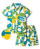 OLLINGTON ST. Boys Cotton Half Sleeves Printed Shirt & Knit Shorts Co-ord Set - Multicolor