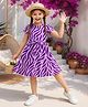 Fashion Dream Cotton Blend Woven Half Sleeves Abstract Printed Dress - Purple