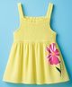 Kookie Kids Rayon Woven Sleeveless Top With Floral Print - Yellow