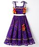 Saka Designs Cotton Woven Sleeveless Choli Lehnega Set With Bandhani Print - Purple