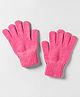 Model Knit Solid Color Gloves -Dark Pink
