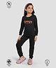 TRESNOVA Cotton Knit Full Sleeves Kantara Text Printed Anti Microbial Tee & Joggers Set - Black