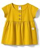 Zero Sinker Knit Half Sleeves Solid Frock - Lemon Yellow