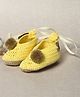Funkrafts Knit Handmade Crochet Designed & Pom Pom Embellished Booties - Cream