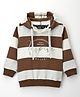 RUFF Knit Full Sleeves Hooded T-Shirt With Stripes & Inspire Text Print - Brown & Beige