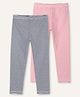 Ariel Cotton Knit Pack Of 2 Striped Leggings - Pink & Black